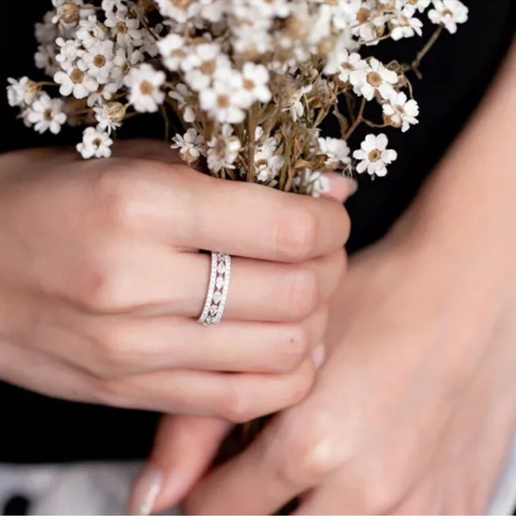 Elegant  Silver Wedding Rings for Women Cubic Zirconia Jewelry - Picture 5 of 6